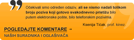 Pogledajte komentare naših suradnika i oglašivača