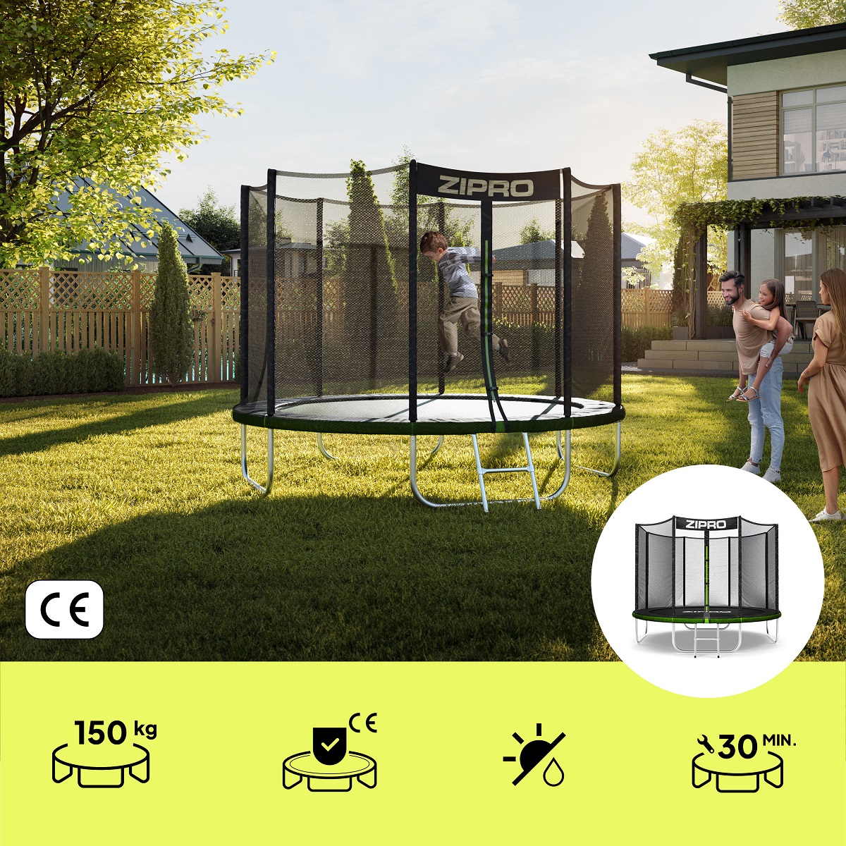 Trampolin sa zaštitnom mrežom Zipro Jump Pro 252 cm