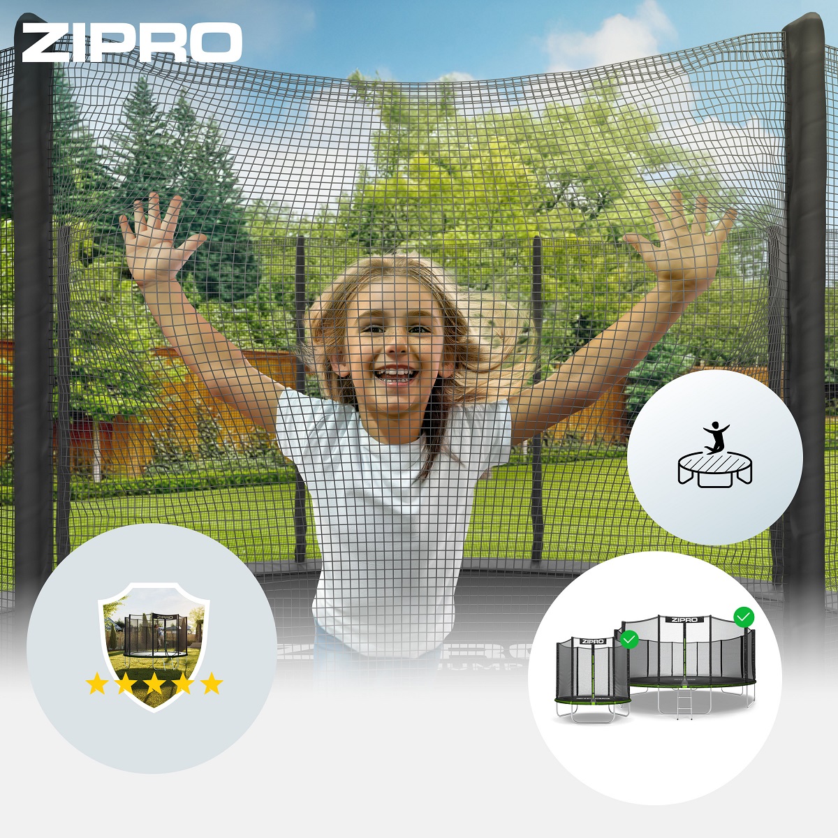 Trampolin sa zaštitnom mrežom Zipro Jump Pro 252 cm