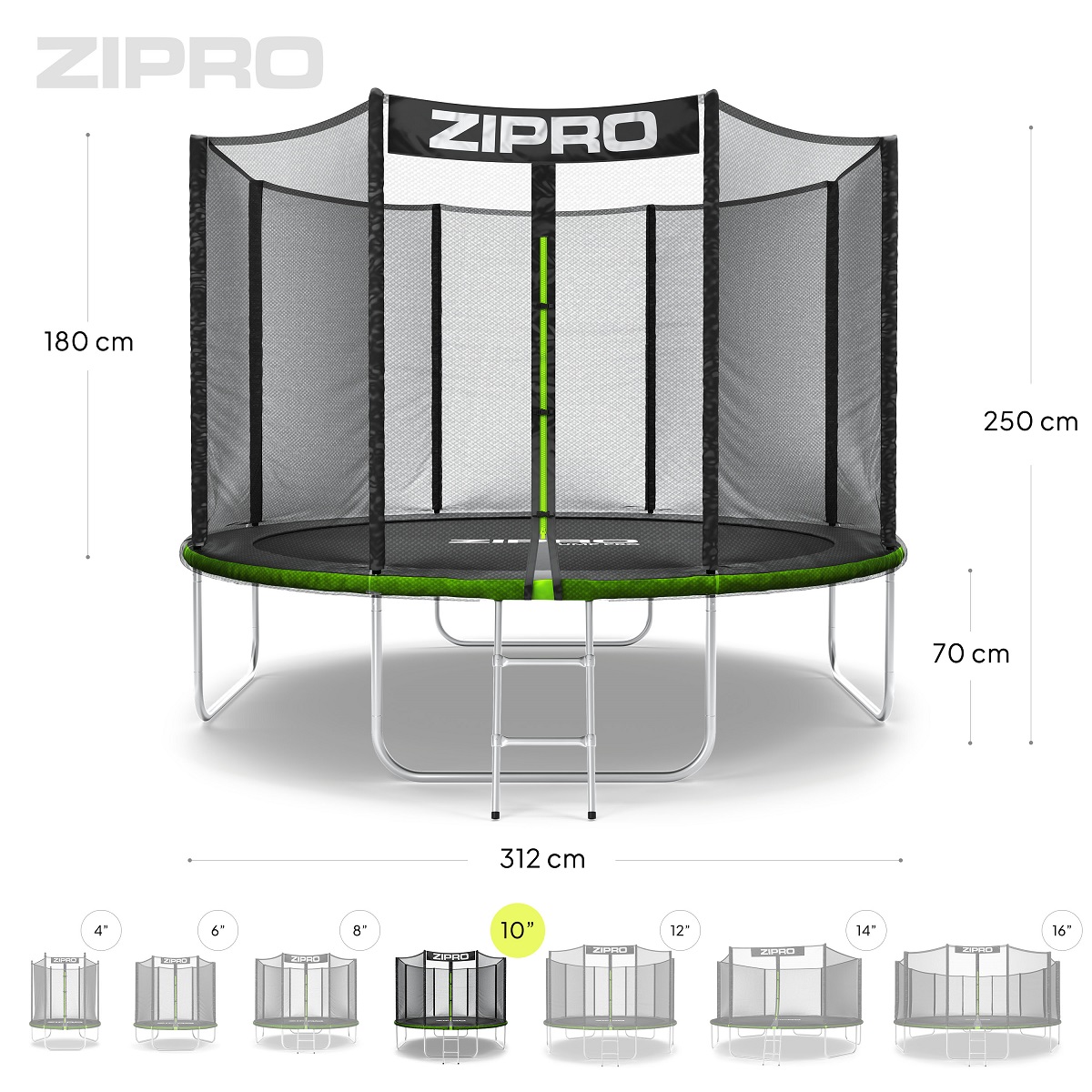Trampolin sa zaštitnom mrežom Zipro Jump Pro 312 cm