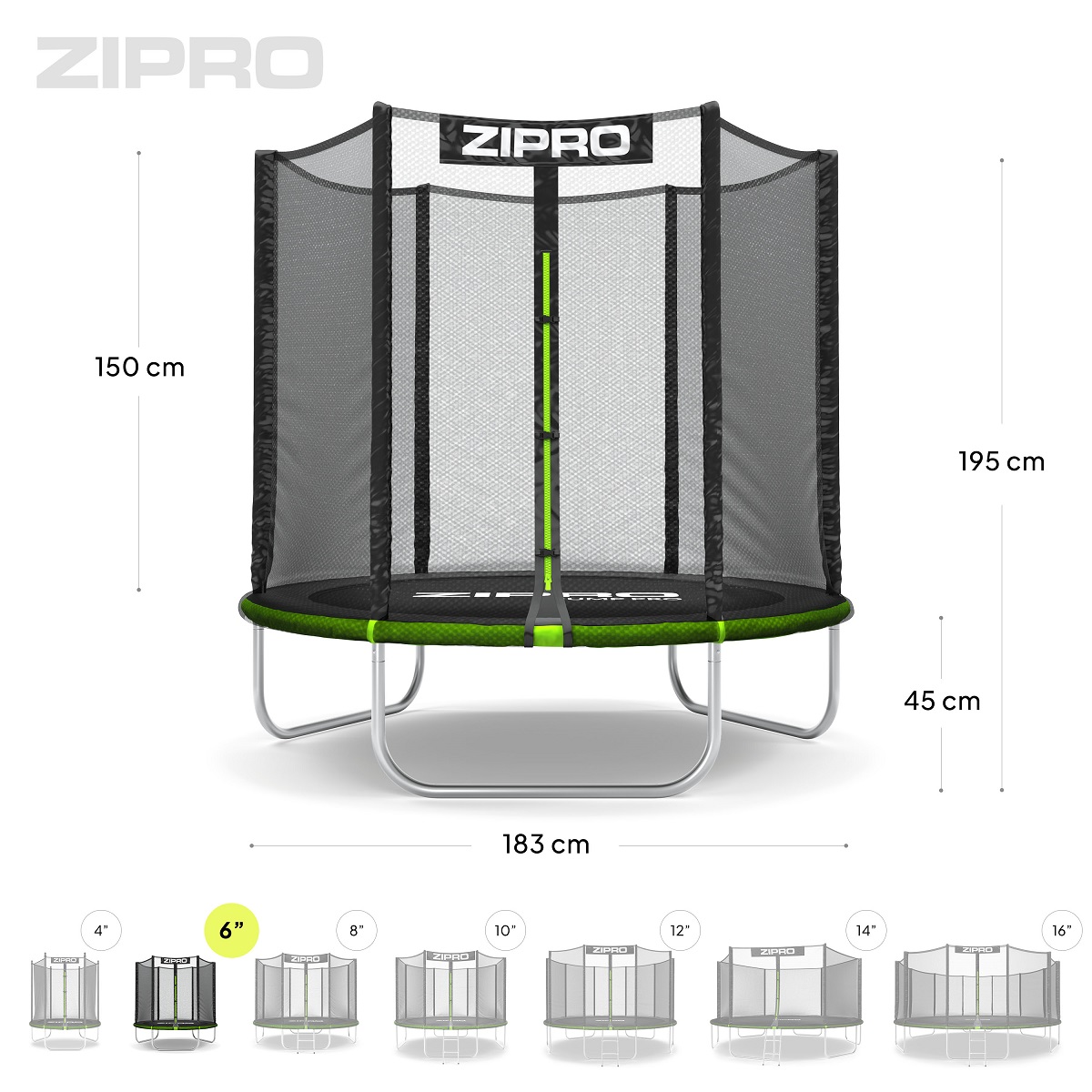 Trampolin sa zaštitnom mrežom Zipro Jump Pro 183 cm