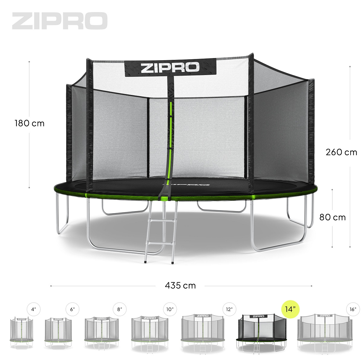 Trampolin sa zaštitnom mrežom Zipro Jump Pro 435 cm