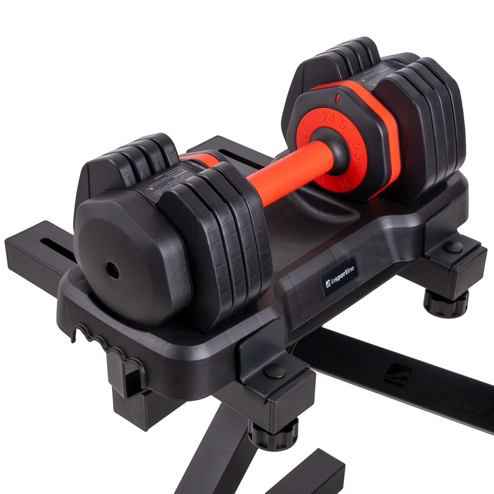 Set podesivih jednoručnih utega Insportline DuraBell (2 x 24,5 kg) sa stalkom
