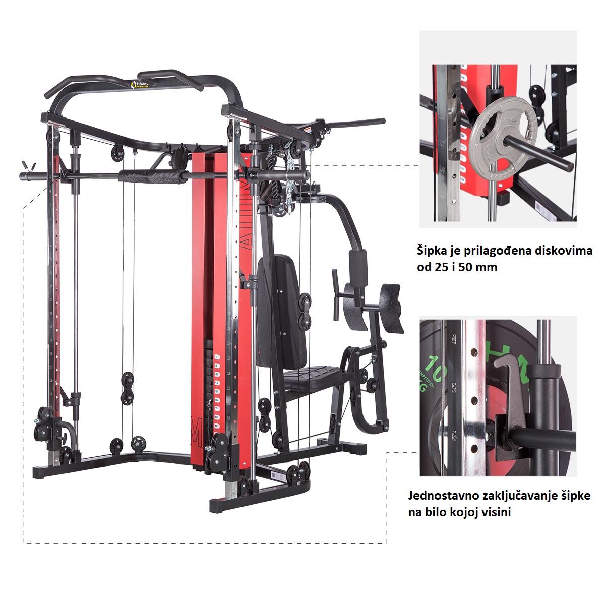 Smith Machine + Multi Gym HMS Atlas Atom 