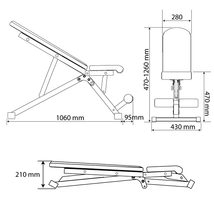 Podesiva sklopiva klupa K-Sport KSSL062 (izložbeni model)