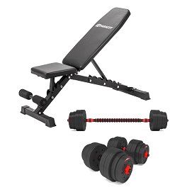 Podesiva klupa Paracot Bench T10 + Komplet utega i šipki Cembar 40 kg
