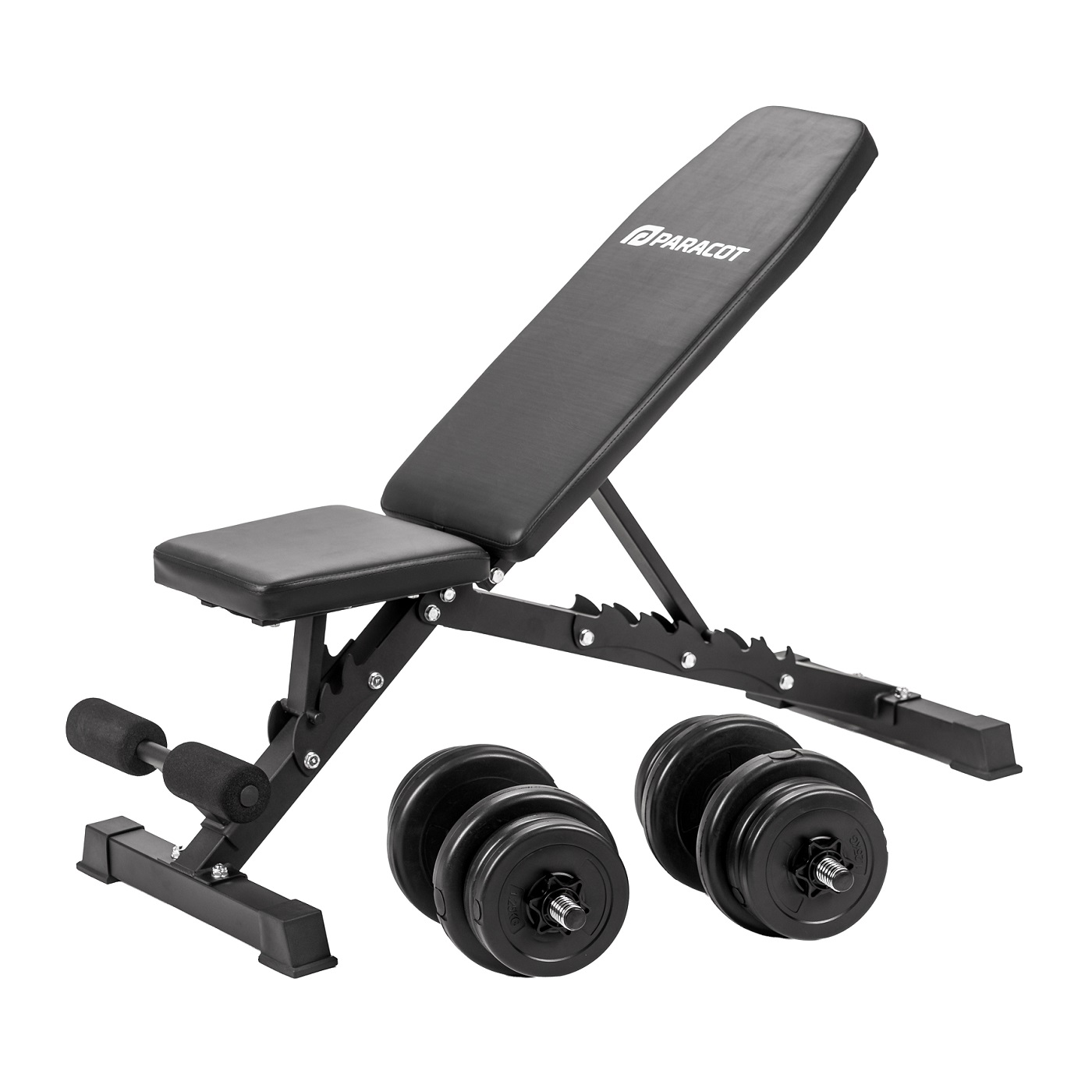 Podesiva klupa Paracot Bench T10 + Podesivi jednoručni utezi (3-10 kg)