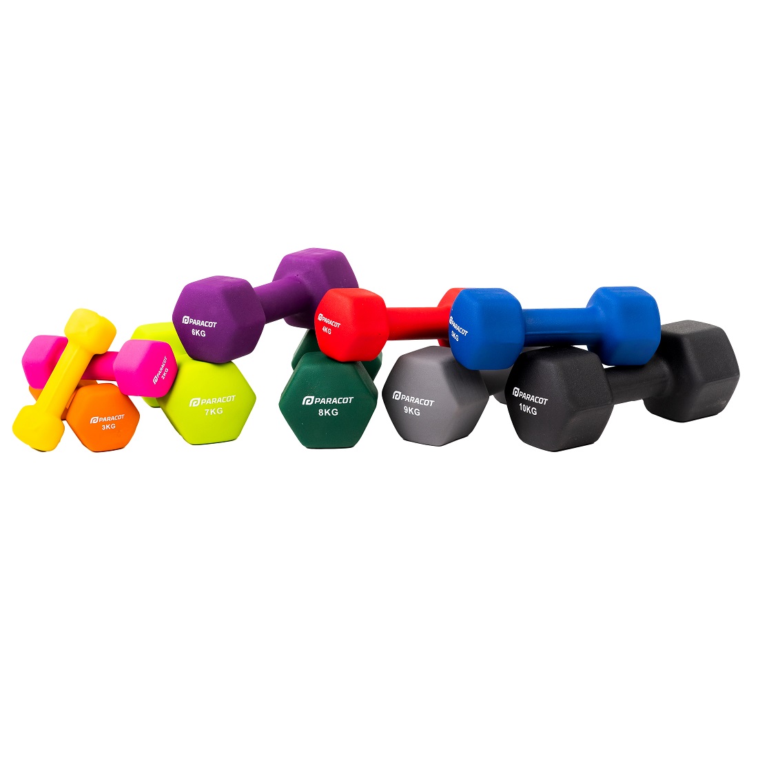 Set neopren bučica 1 / 2 / 3 / 4 / 5 / 6 / 7 / 8 / 9 / 10 kg (10 kom)