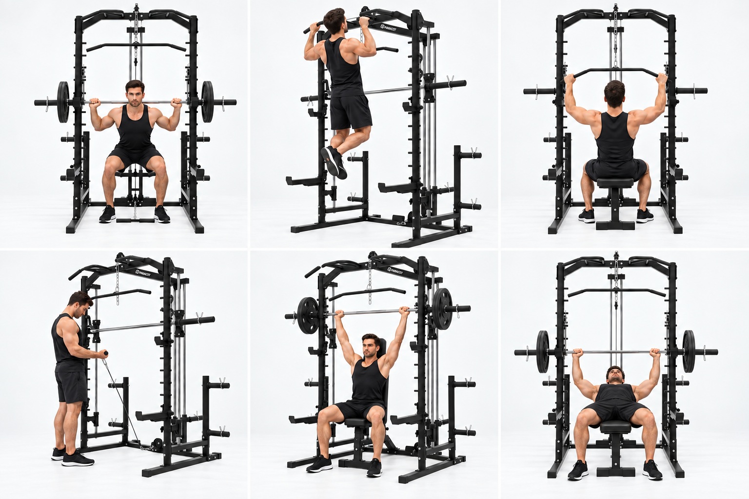 Smith Machine & Half Rack with Pulley Paracot