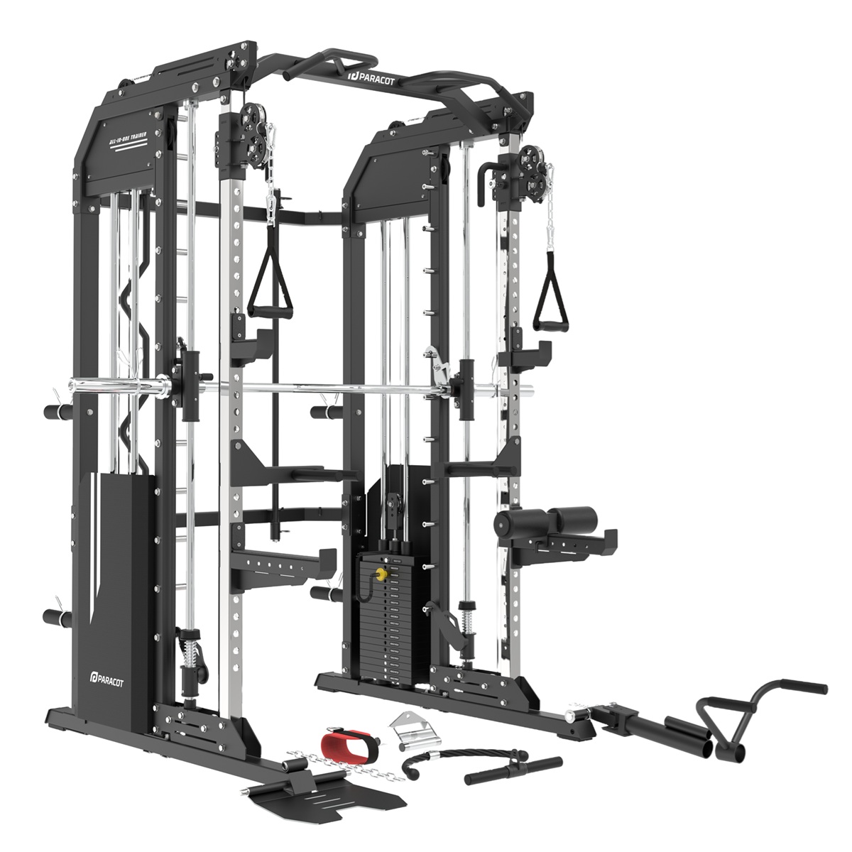Smith Machine & Power Rack with Cable Pulley Paracot SM100