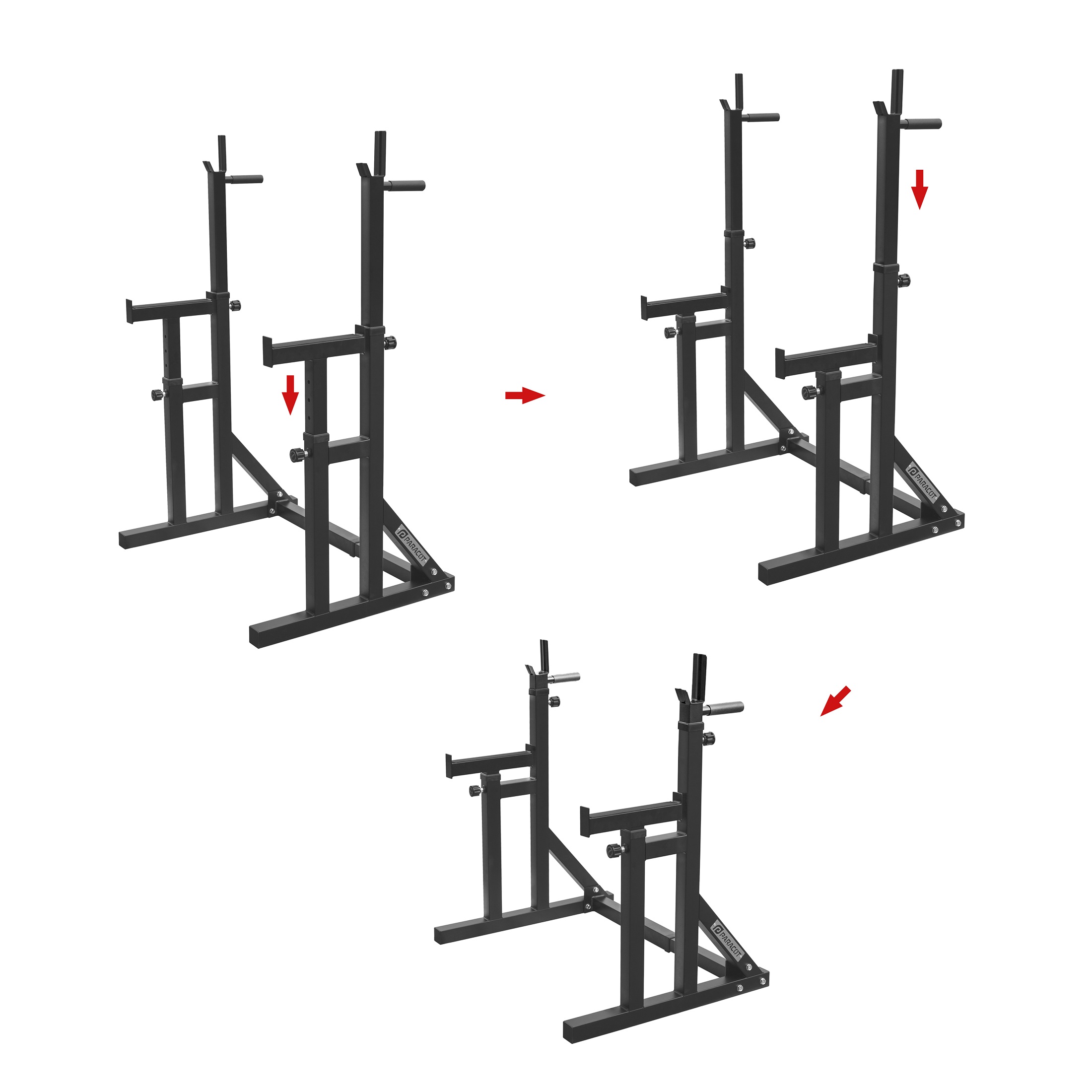 Squat / Dip Adjustable Rack + Komplet utega i šipki - 50 kg