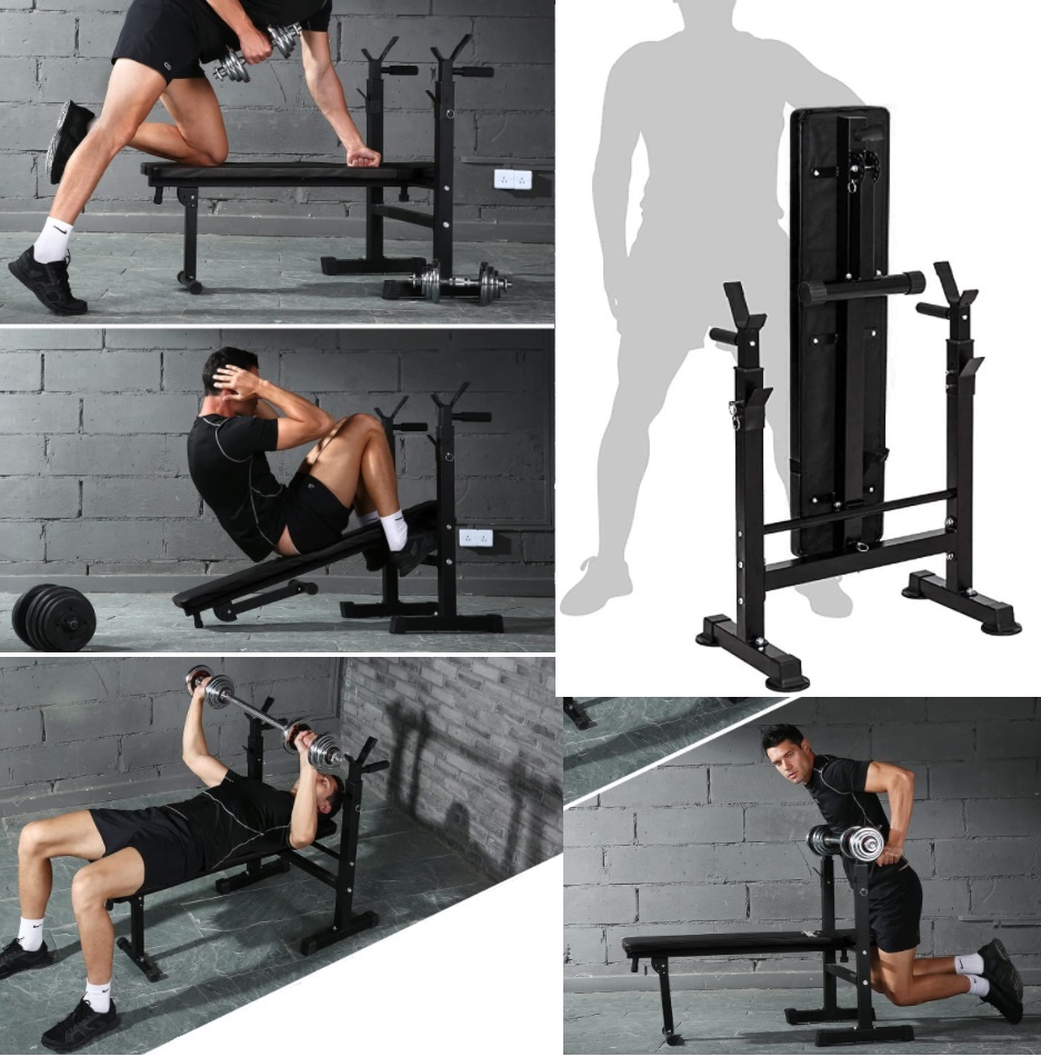 Ravna sklopiva Bench klupa Paracot Lift Elite + komplet utega i šipki 50 kg