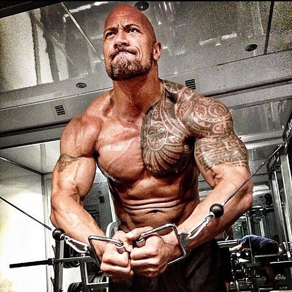 Dwayne Johnson u treningu