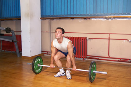Dead lift frog style početni položaj