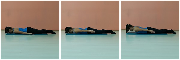 Breast stroke preps (pripreme za prsno plivanje): hands by hips (ruke uz kukove)