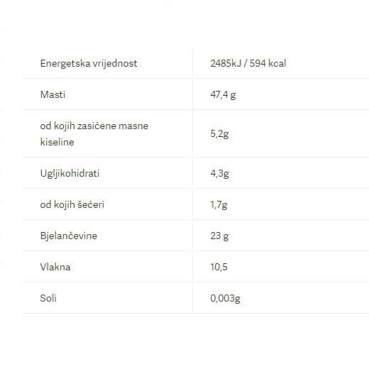 Sjemenke suncokreta (očišćene) - 750 g