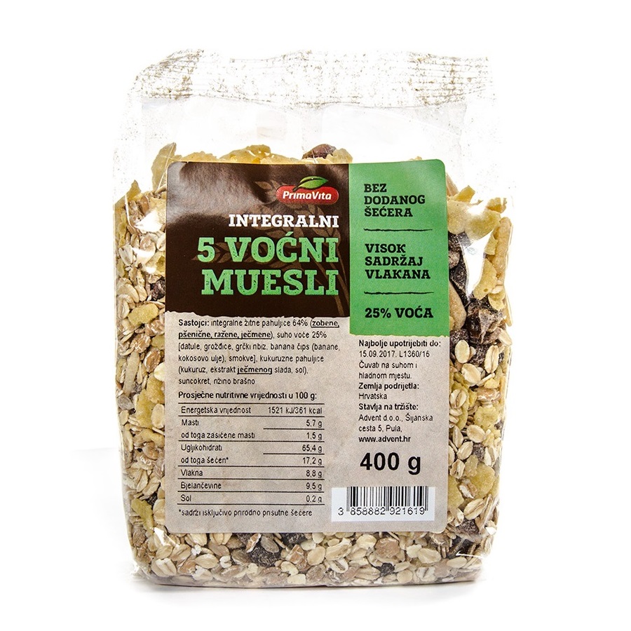 Integralni 5 voćni musli - 1 kg