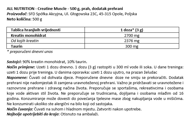 Creatine Muscle Max - 500 g
