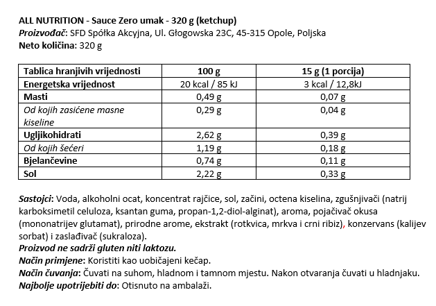 Sauce Zero umak - 320 g