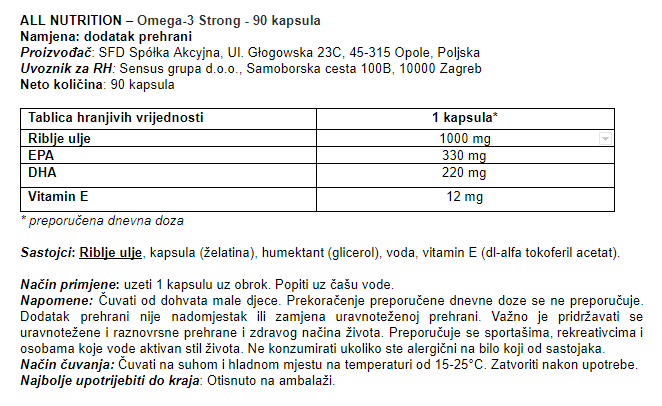 Omega-3 Strong - 90 kapsula