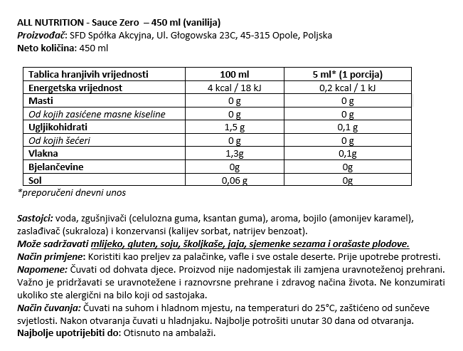 Sauce Zero - 450 ml