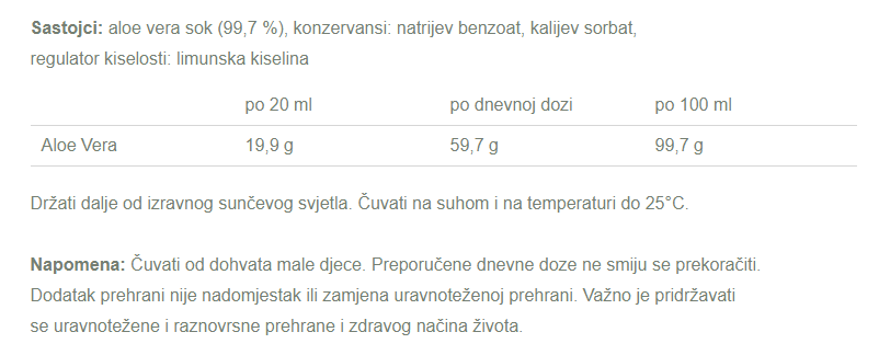 Aloe Vera sok - 1000 ml