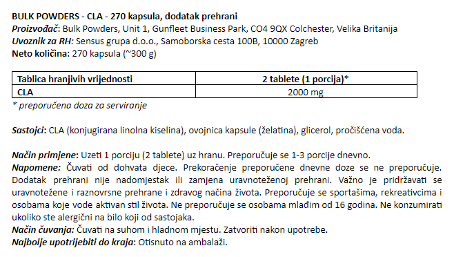 CLA - 270 kapsula