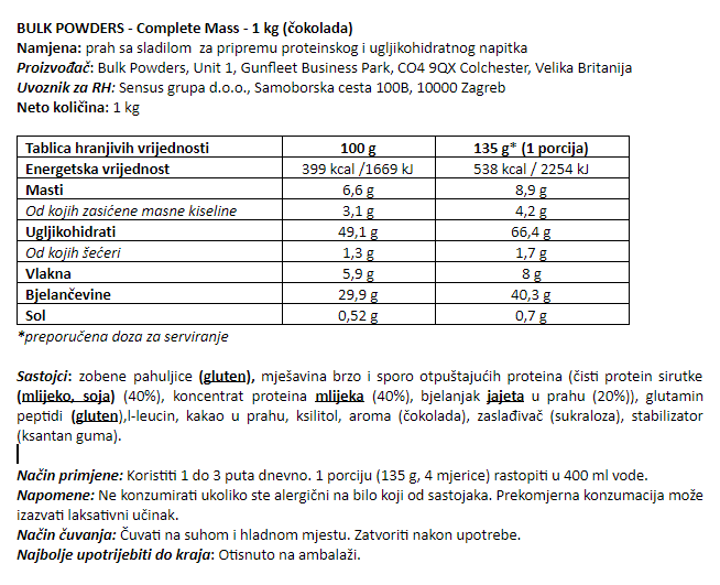 Complete Mass - 1 kg