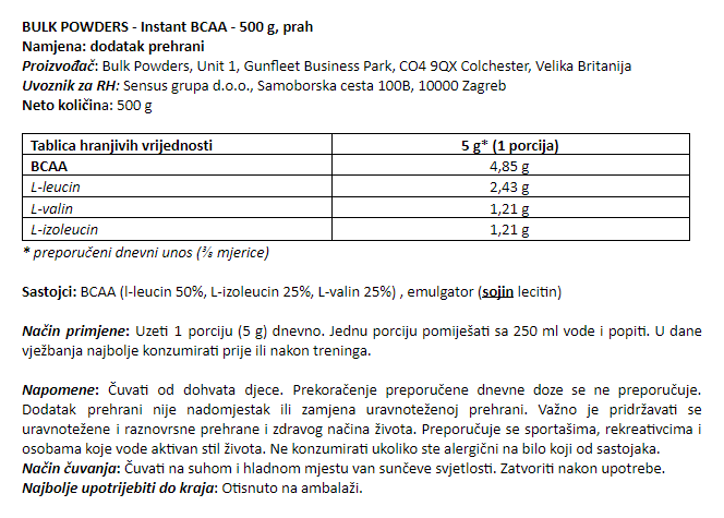 Instant BCAA - 500 g