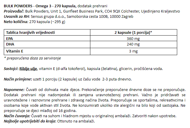 Omega-3 - 270 kapsula