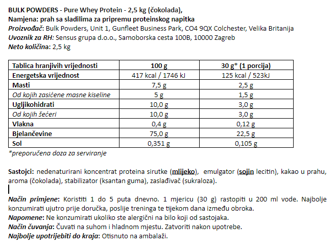 Pure Whey Protein - 2,5 kg