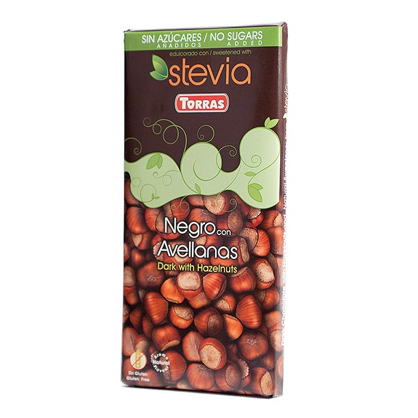 Čokolada tamna s lješnjacima stevia - 125 g