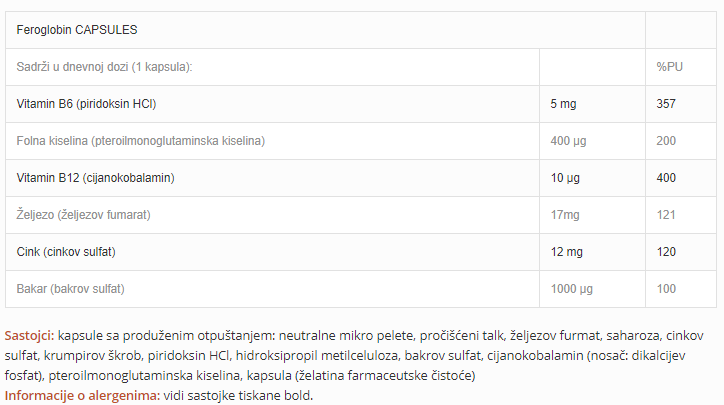 Feroglobin - 30 kapsula