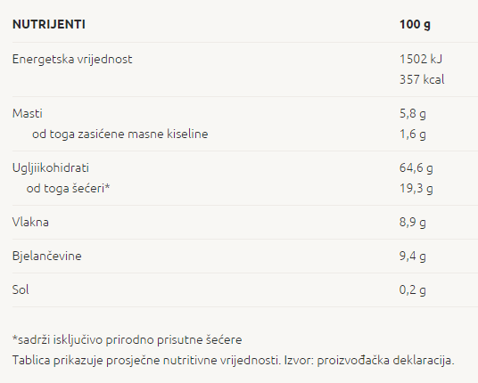 Integralni 8 voćni musli - 400 g