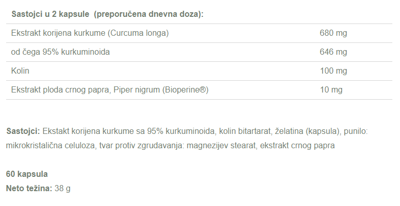 Kurkuma - 60 kapsula