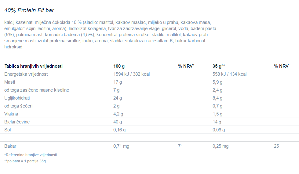 40% Protein Fit Bar - 35 g