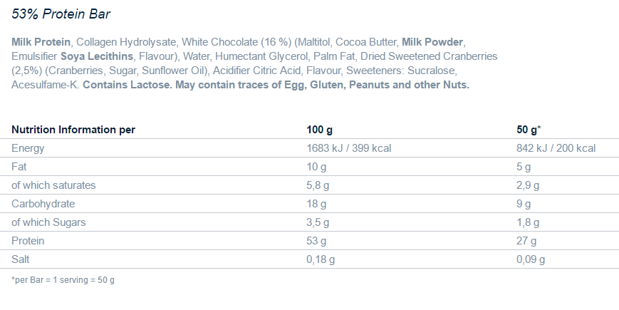 53% Protein Bar - 50 g