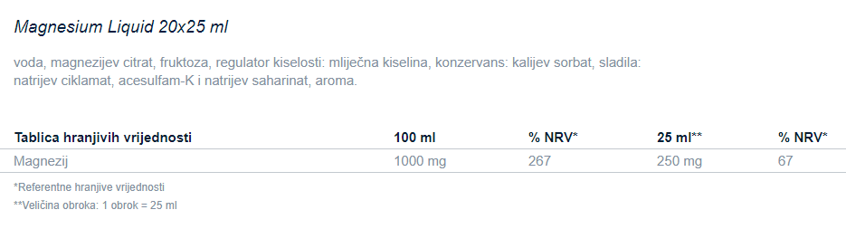 Magnesium Liquid - 20 x 25 ml