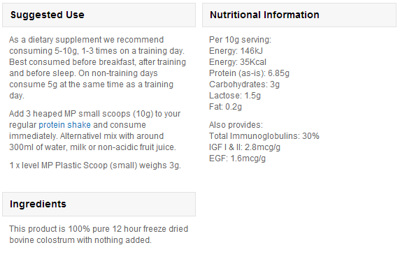 Ultra Colostrum (30% IgG) - 250 g