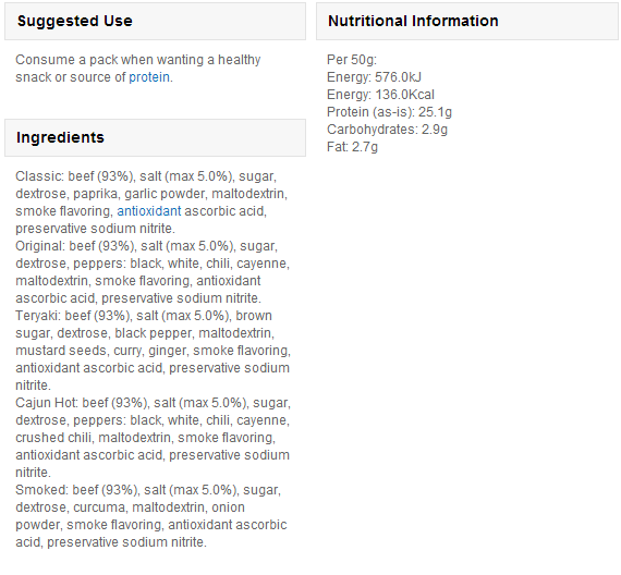 Myprotein Beef Jerky (sušena govedina) 50 g  Shop