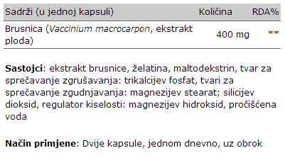Cranberry (Brusnica) - 30 kapsula