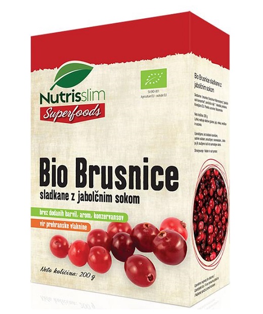 Bio Brusnice (zaslađene jabučnim sokom) - 200 g