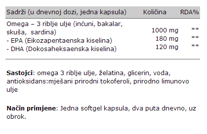 Omega-3 riblje ulje 1000 mg - 150 kapsula