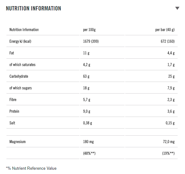 Natural Energy Cereal Bar - 40 g