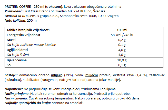 Protein Coffee - 250 ml