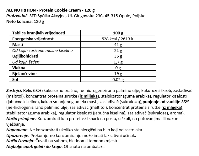 Protein Cookie Cream - 120 g
