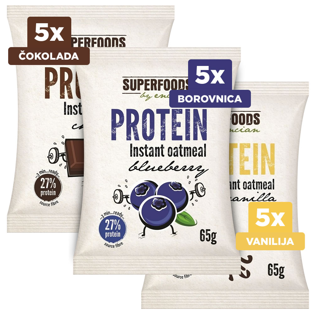 Proteinska zobena kaša - paket 5 x 3 okusa