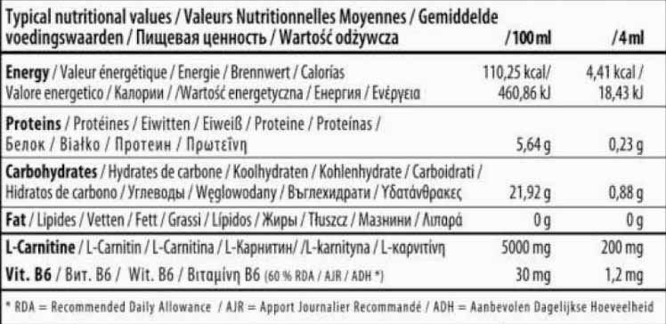L-carnitine Liquid Pure 5000 - 500 ml
