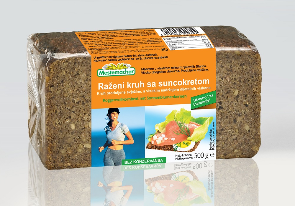 Raženi trajni kruh sa sjemenkama suncokreta - 500 g