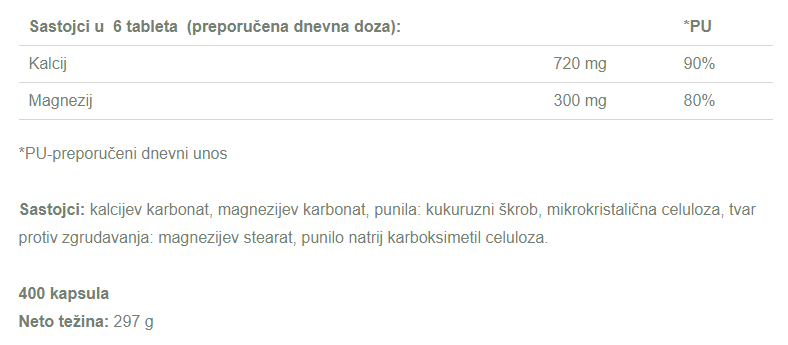 Aktiv3 Kalcij - Magnezij - 400 tableta